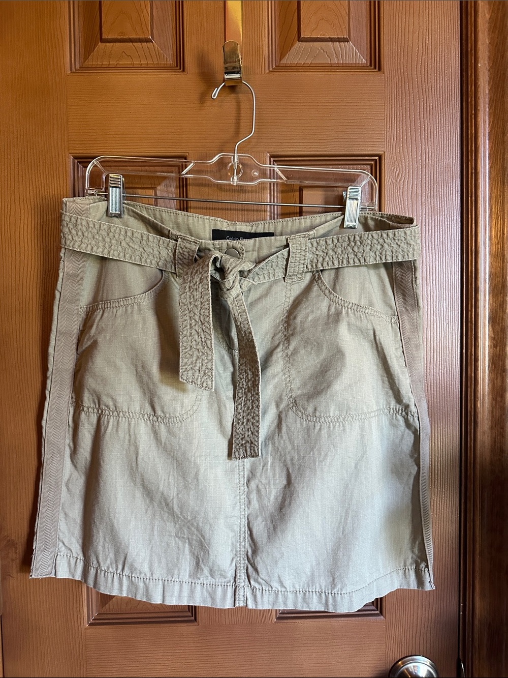 Women’s Calvin Klein Jeans Tan Khaki Utility-Style Skirt, size 12